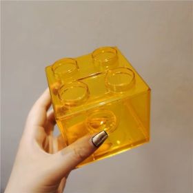 Household Fashion Sundries Building Blocks Can (Option: Yellow-9x9x8.8cm)