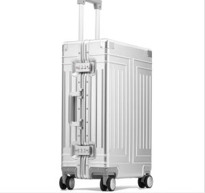 Aluminum Magnesium Alloy Trolley Case (Option: Silver-20 Inch)
