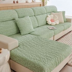 All-inclusive Seersucker Stretch Sofa Cover (Option: Mint Green-Plus Size Four People)