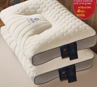 Natural Memory Cervical Protection And Sleep Aid Latex Pillow (Option: Antibacterial gray-A pair of high pillows)
