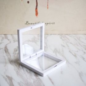 Anti-oxidation PE Film Jewelry Storage Box Color Film Suspension Box (Option: White-9 × 9 × 2cm)