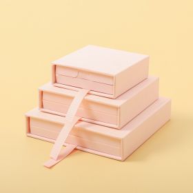 Anti-oxidation PE Film Jewelry Storage Box Color Film Suspension Box (Option: Coral Pink-9 × 9 × 2cm)