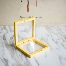Anti-oxidation PE Film Jewelry Storage Box Color Film Suspension Box (Option: Yellow-9 × 9 × 2cm)