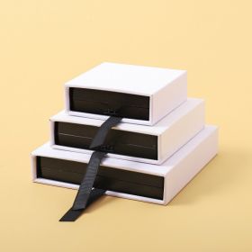Anti-oxidation PE Film Jewelry Storage Box Color Film Suspension Box (Option: White Touch Paper-9 × 9 × 2cm)
