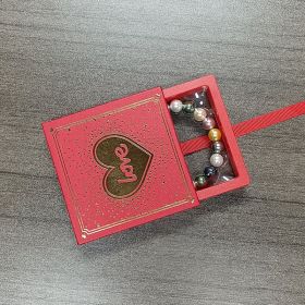 Anti-oxidation PE Film Jewelry Storage Box Color Film Suspension Box (Option: LOVE LOVE Red-9 × 9 × 2cm)