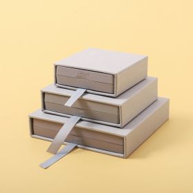Anti-oxidation PE Film Jewelry Storage Box Color Film Suspension Box (Option: Milk Gray-11 × 11 × 2cm)